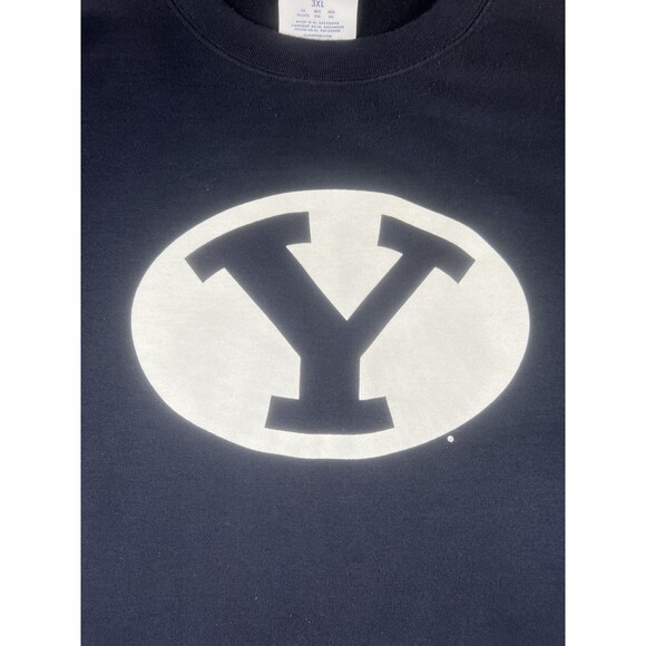 Men’s 3 XL BYU Brigham Young University Champion Crewneck Sweatshirt Blue - Picture 3 of 7